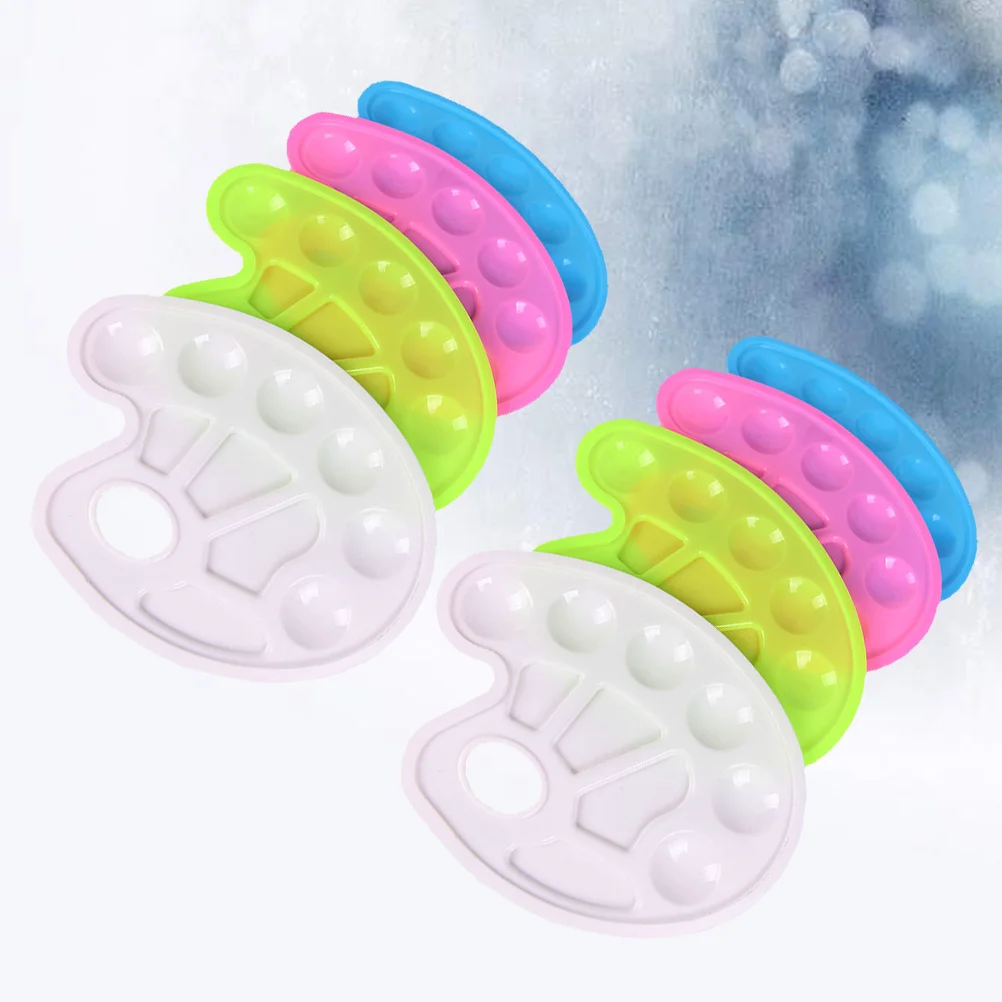 

8Pcs Plastic Paint Palettes Sturdy Foot Shaped Color Tray for Kids Painting Birthday Party Art Mixing Tray Easy Storage