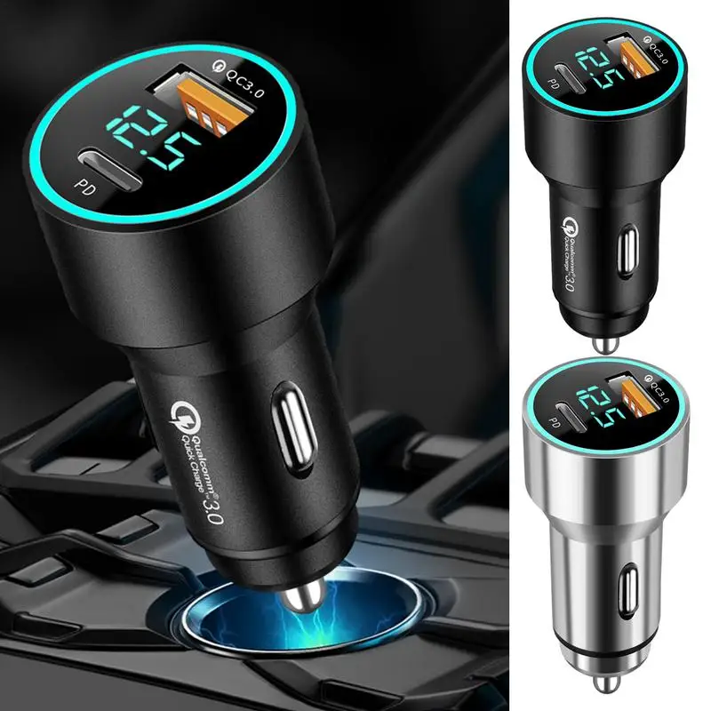 QC3.0 Fast Charging Car Lighter Charger PD20W Auto Adapter 5V aluminum alloy car charger for RVs Sedans SUVs Trucks Mini Cars