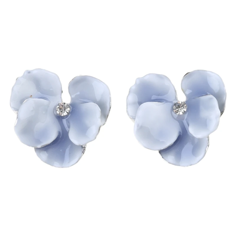 Women\'s Ear Studs for a Sophisticated Touch Elegant Colorful Flower Pattern Earrings Jewelry Accessories for Daily Wear