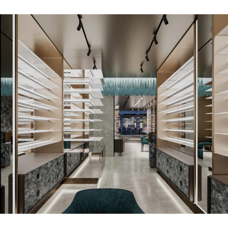 custom.Fashion Retail Sunglasses LED Wall-Mounted Display with Storage Base Drawer Factory Direct One-Stop Service