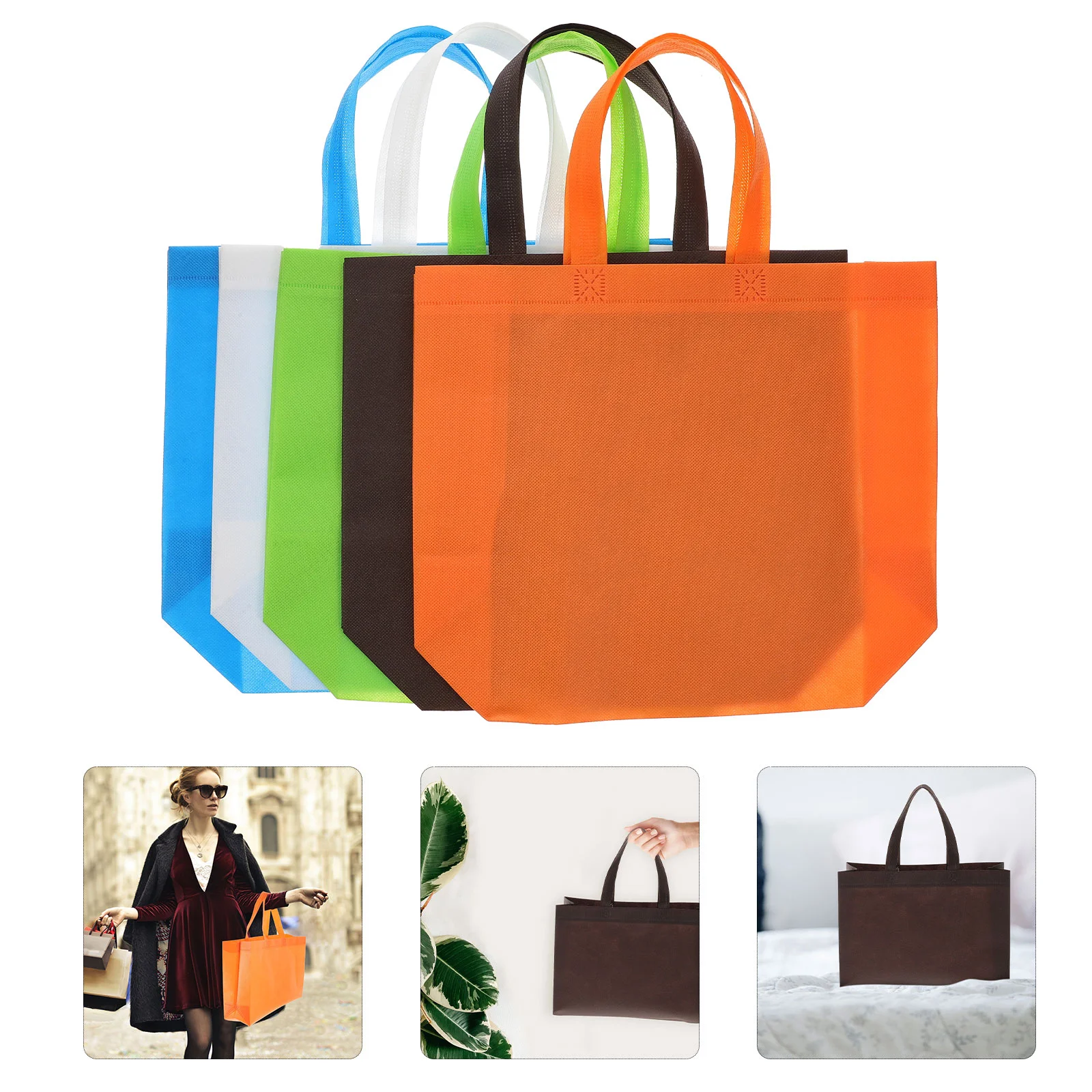 

Grocery Bags Non-woven Clothing Foldable Canvas Shopping Reusable for Groceries Tote