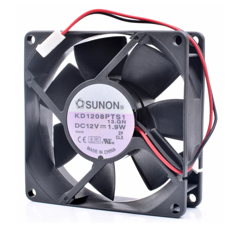 Original KD1208PTS1 8025 8cm 80x80x25mm 12V 1.9W computer chassis power cooling fan