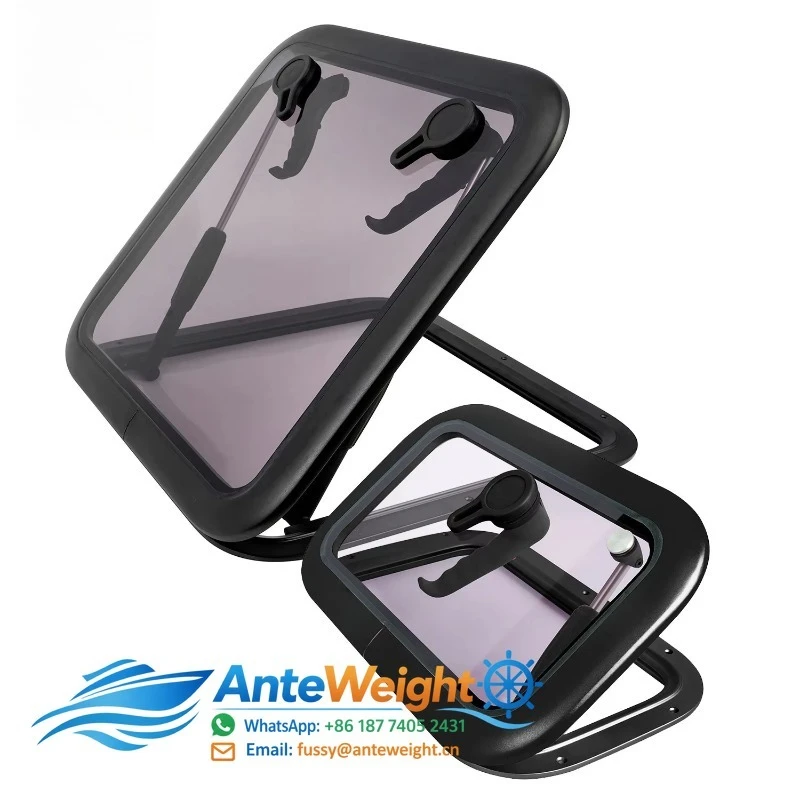 Black Anodized Aluminium Boat Hatch Square Deck Hatch Camper Caravan Conversion Window