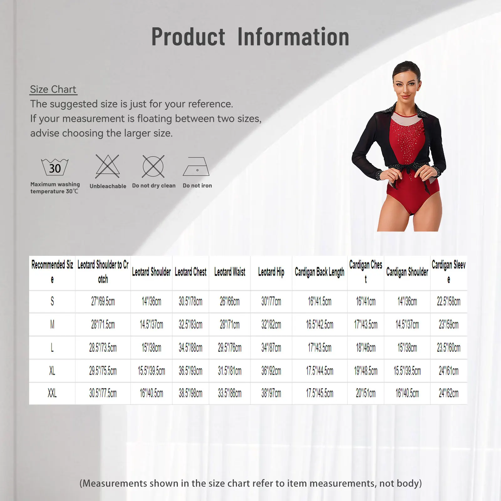 

Women Dance Gymnastics Ballet Outfits Figure Skating Performance Costume Set Sleeveless Bodysuit and Crop Cardigan Dancewear