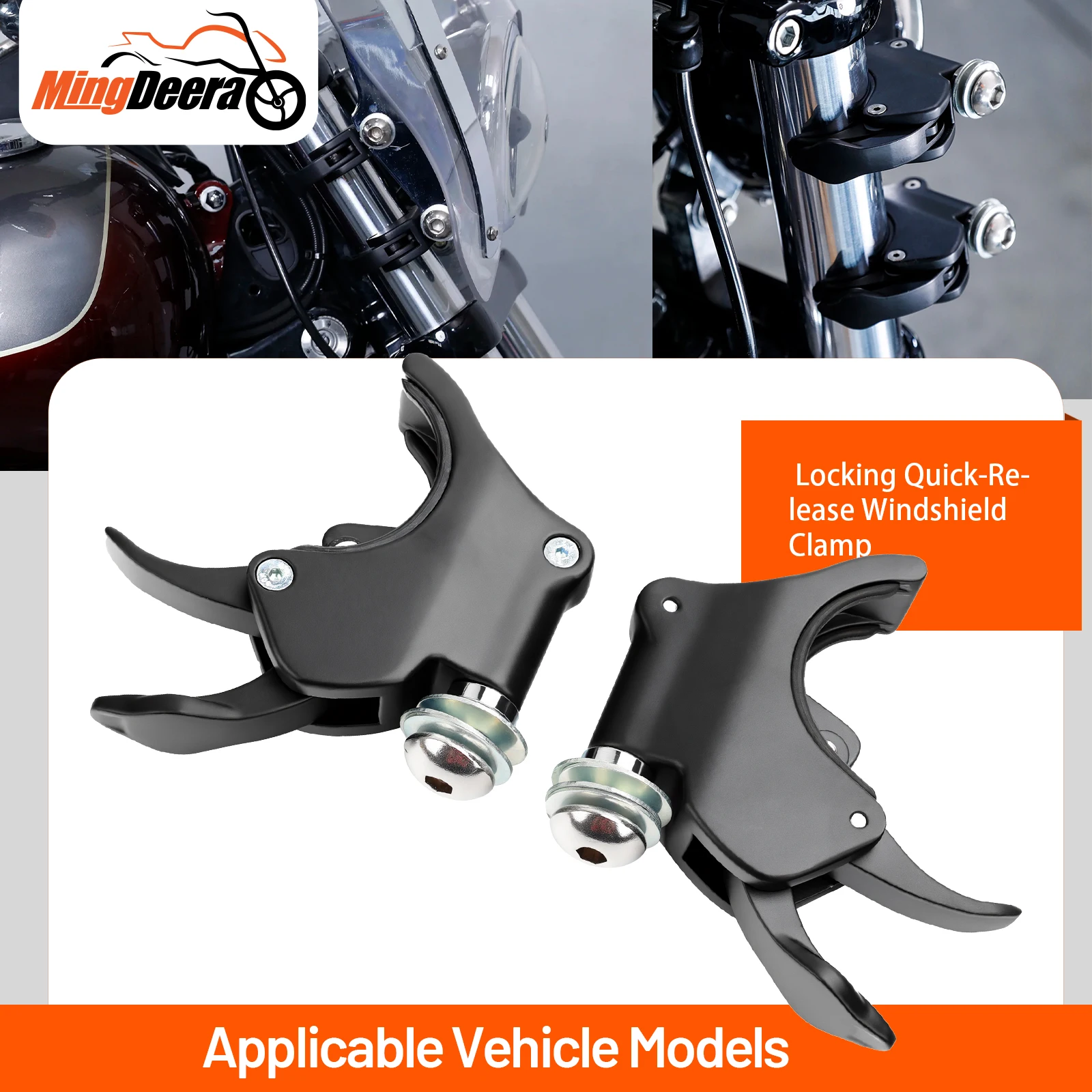 

Motorcycle 39mm Locking Quick Release Windscreen Clamps For Harley Sportster XL 883 1200 Dyna Super Glide Custom Low