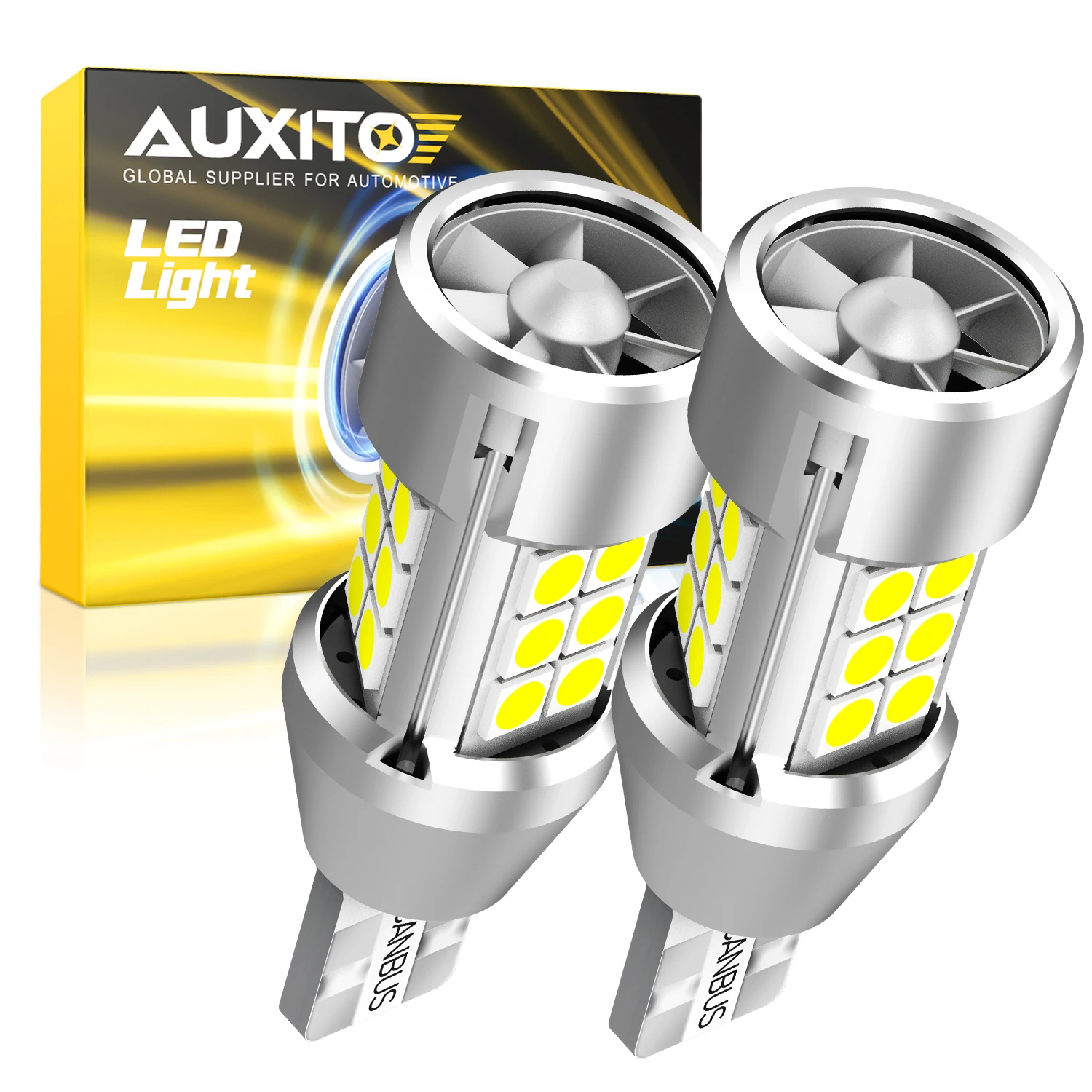 AUXITO 2Pcs 2000LM Turbo LED T15 Reverse Light Canbus W16W 921 912 Car Reversing Back up Lamp Bulb 3030SMD CSP Chip Super Bright