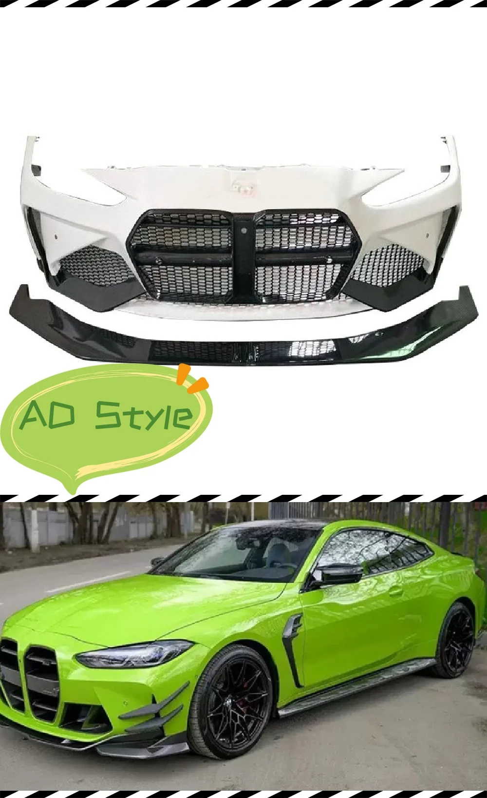 MRD Front Bumper Bar Fit For  G80 M3 2021-2021+ AD Style Body Kit Front And Rear Car Bumpers.custom