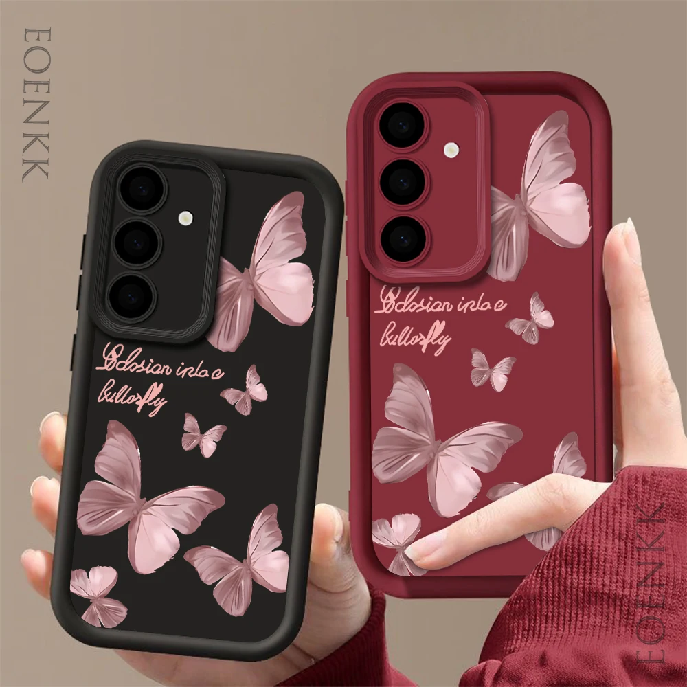 Gold Schmetterling TPU Handyhülle für Samsung Galaxy S25 S22 S21 S23 FE S20 S24 Ultra FE A35 A15 A25 A55 Note 20 Plus 5G Soft Cover – Detail 1