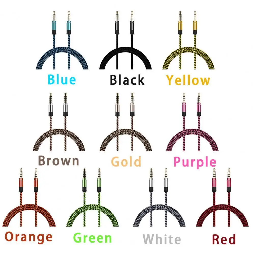 Durable Audio Line Convenient Cable  Audio Cable Line Firm Braided Stereo Cord   for Headset  AUX Cord