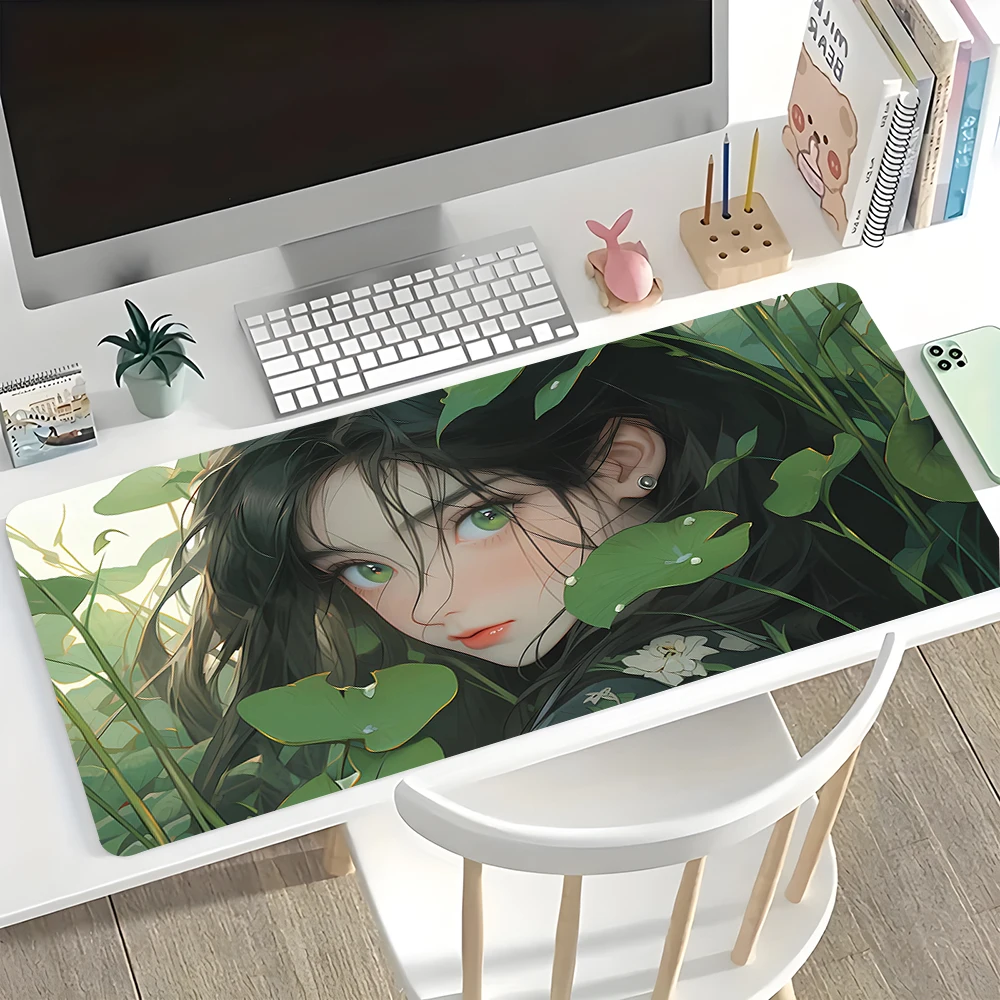 

HD Print Keyboard Mouse Pad Anime Large Non-Slip Mousepad XXL Gamer Computer Mouse Mat Premium Locking Edge Rubber Keyboard Mat