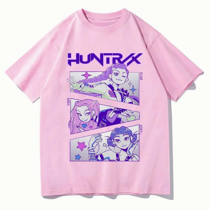 KPop Demon Hunters Huntrix Tees Summer Short Sleeve Tshirts Women Men Clothing Streetwear Unisex Graphic Print T-shirts image 4