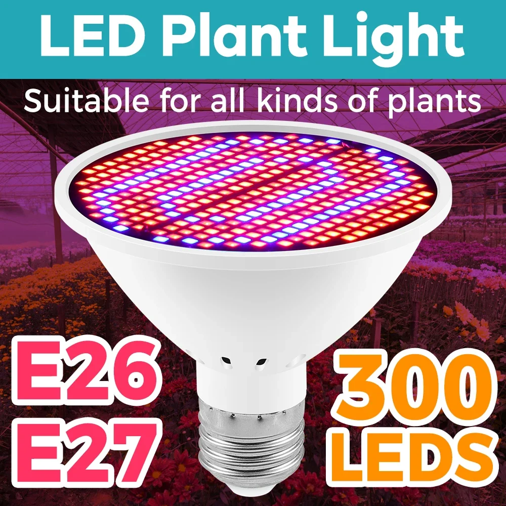 

Full Spectrum LED Grow Light Bulb E26/E27 110/220V Plant Fill Lamp Bulbs Greenhouse Tent Hydroponic Growth Cultivation Lighting