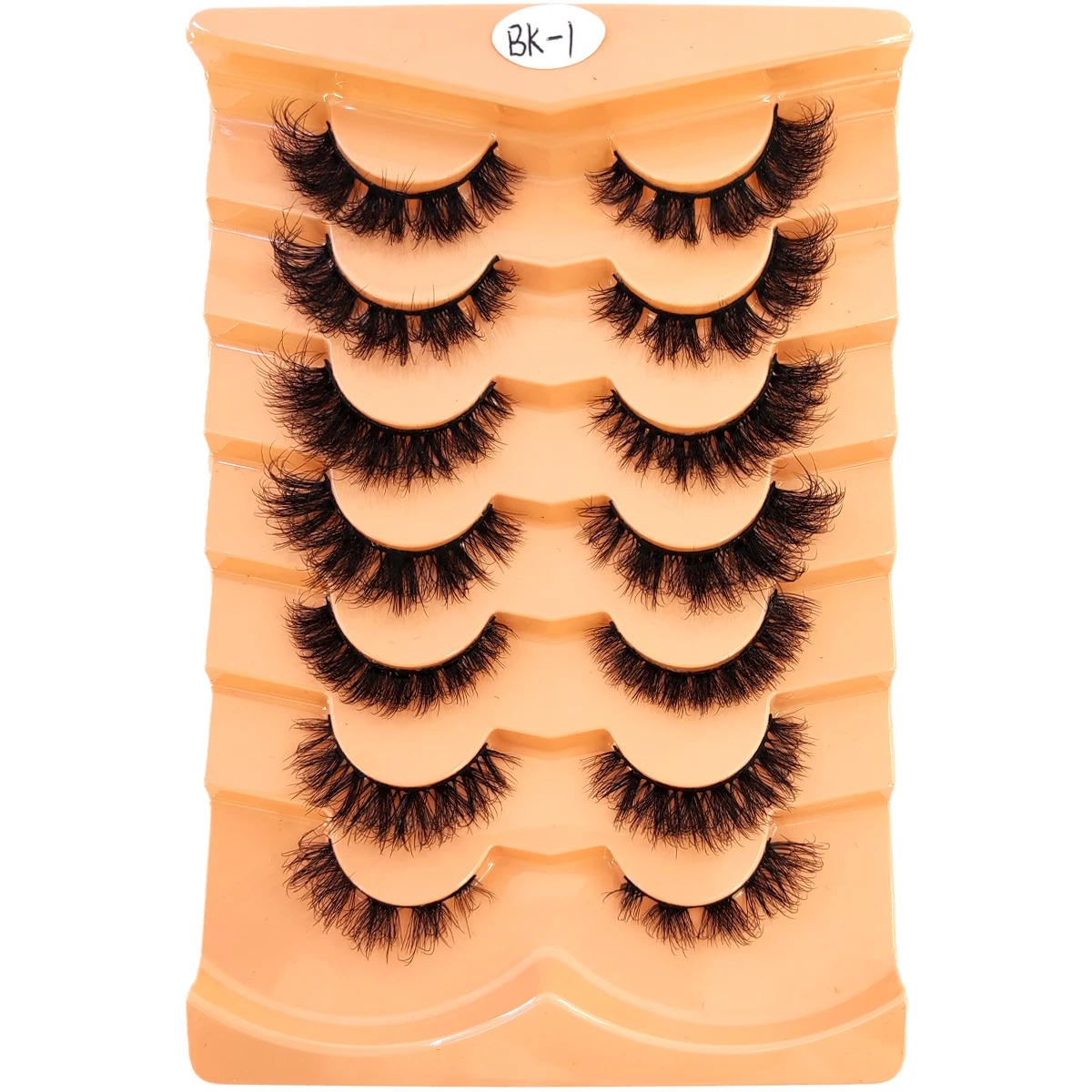 New 7 pairs of natural long 3D artificial mink eyelashes false eyelashes makeup set mink eyelashes extended eyelashes short eyel