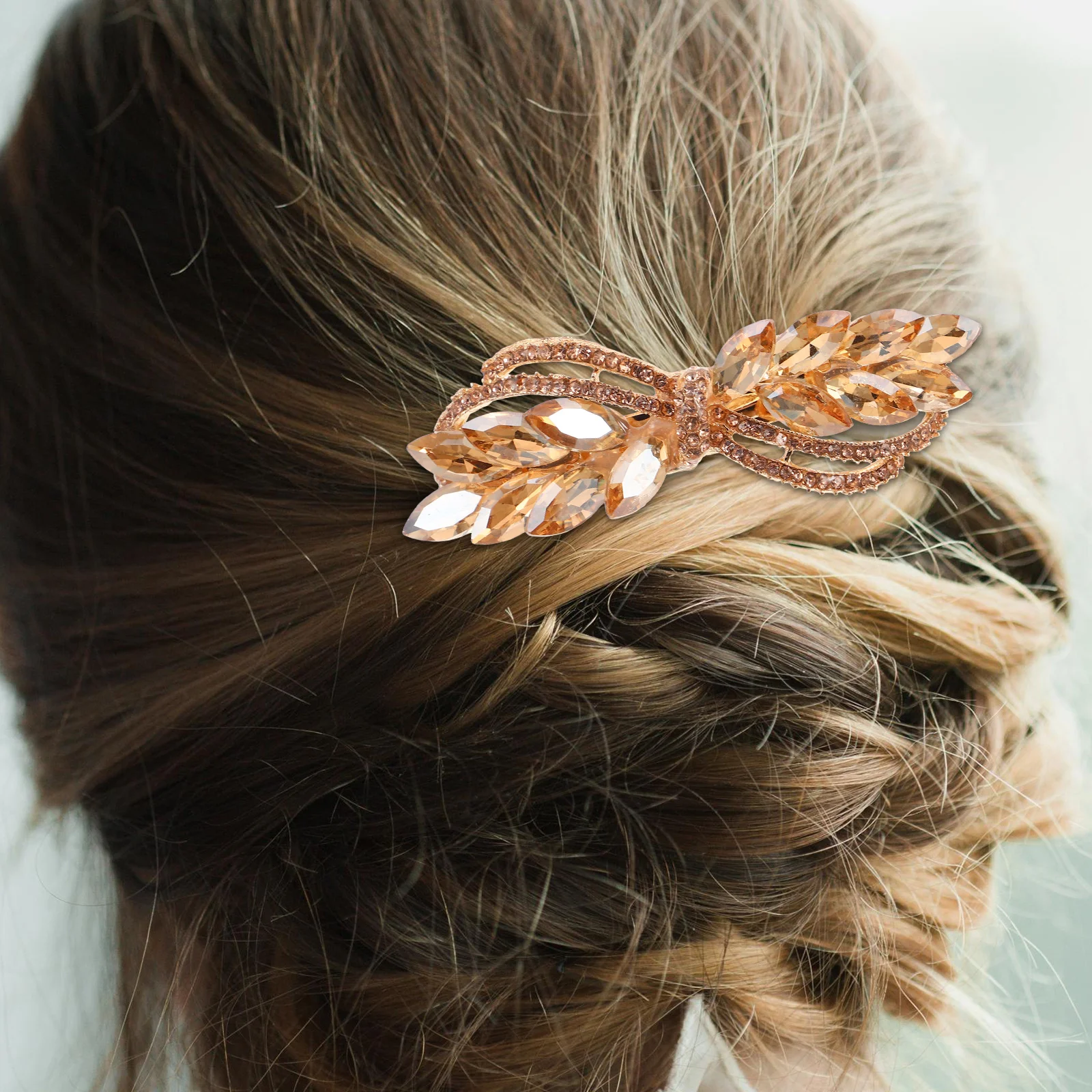 

2Pcs Rhinestone Hair Clips Sparkly Bridal Hair Barrettes Wedding Accessories Small Leaf Clips for Brides Womens Barrettes