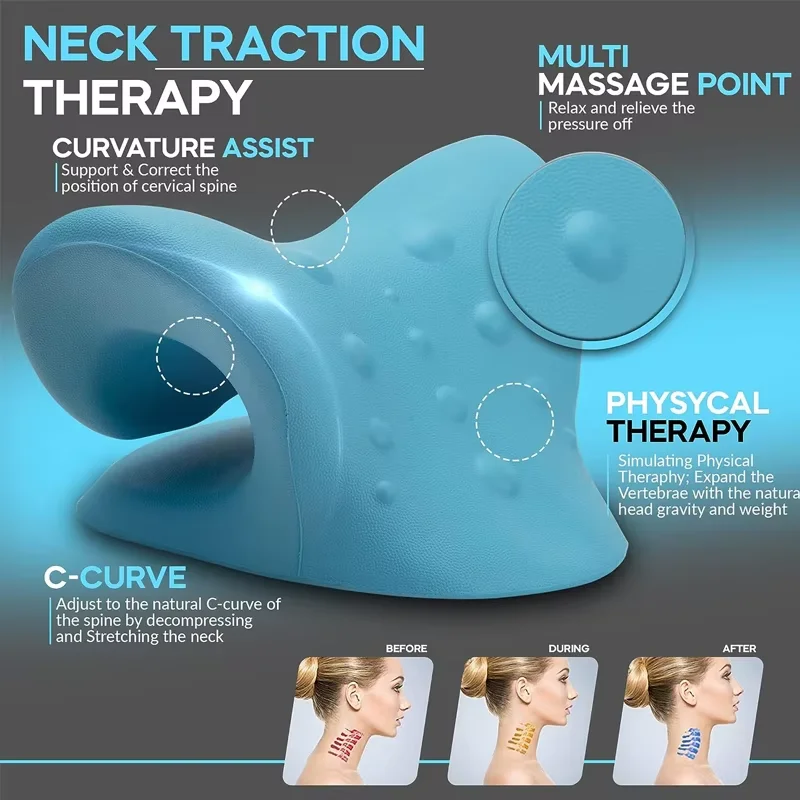 Neck Shoulder Stretcher Relaxer Cervical Chiropractic Traction Device Pillow For Side Back Stomach Sleeper Remedial Pillows image 5