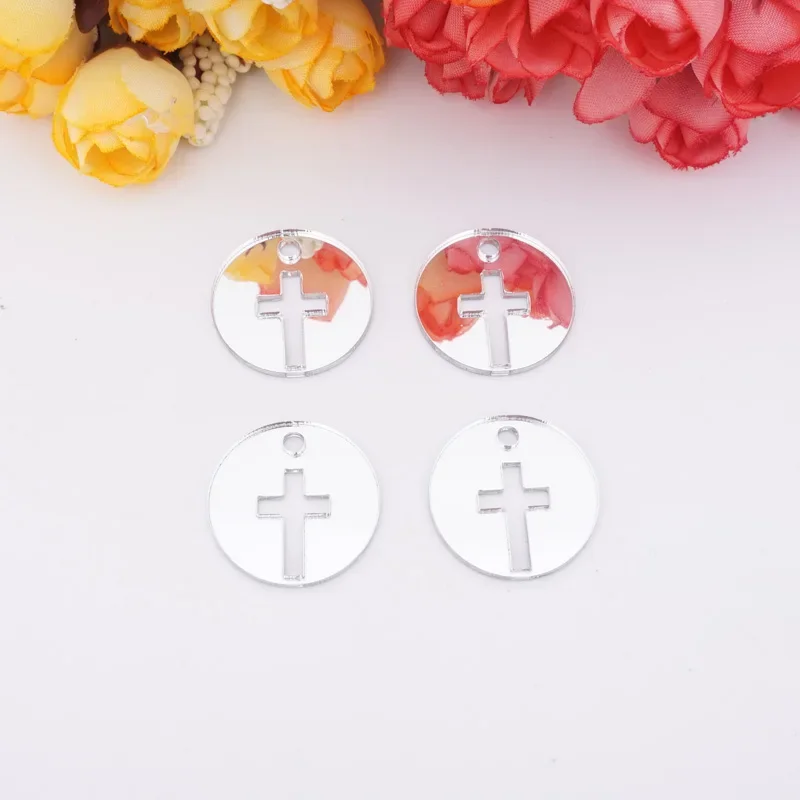 Acryl Spiegel Kleine Runde Kreuz Tags Baby Dusche Tisch Dekor Taufe Einladungen Karten Party Gast Geschenk Taufe Dekor – Detail 5