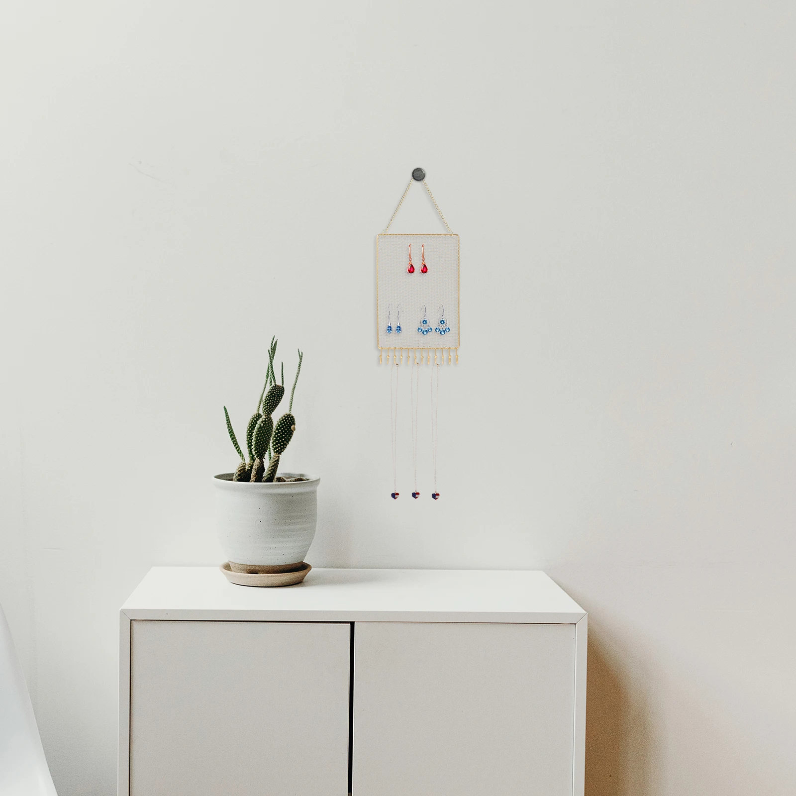 

Сетка из кованого железа, вешалка для ювелирных изделий, настенное крепление, держатель для ожерелья, подвесной органайзер для сережек, вешалка-органайзер