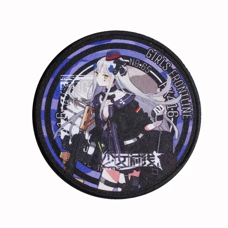 Anime Tactical Game Girls Frontline Round Printing Badges Two-dimensional Gungirl Characters Stickers Patches for Clothing