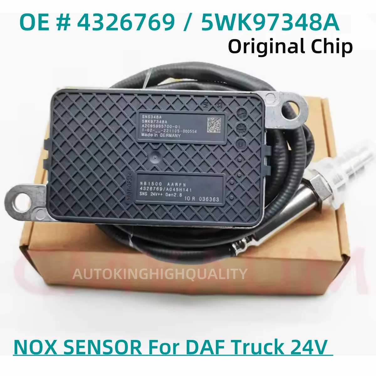 고품질 NGK 프로브 4326769 5WK97348A 5WK9 7348A 질소 NOx 산소 센서 (DAF, 커민스 CF XF F7 트럭 24V 용)