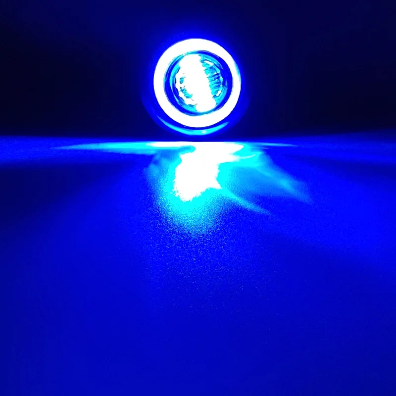 Luz LED de popa redonda para barco, lámpara trasera impermeable IP67, indicador lateral, luces de cortesía, color azul, 24V, 12V, 10 unidades