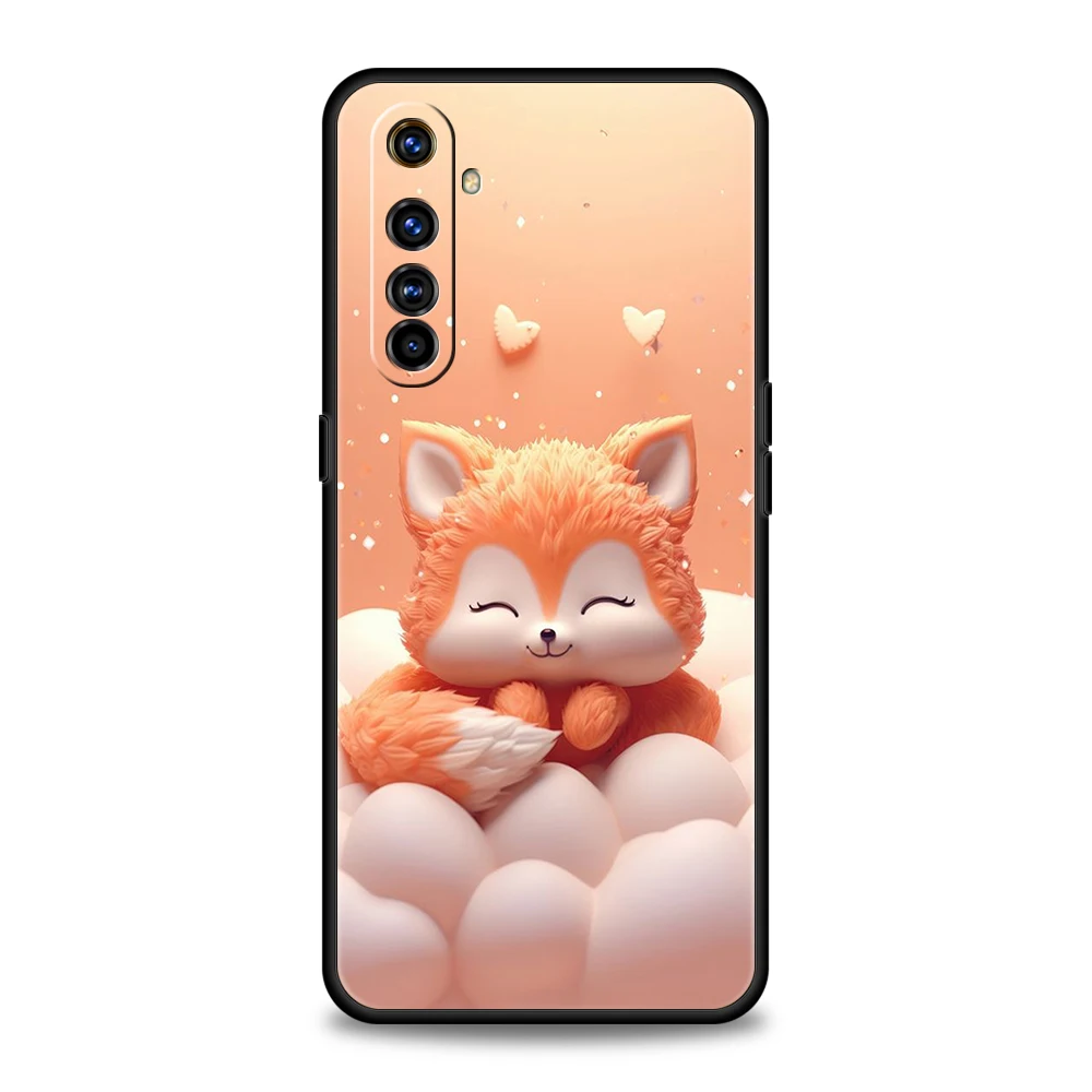 Cute Animal Fox Phone Case For Oppo A3S A15 A17 A31 A95 Find X5 X6 Pro A54 A53 A52 Reno 6 7 8 SE Z Pro 5G Soft TPU Cover Capas