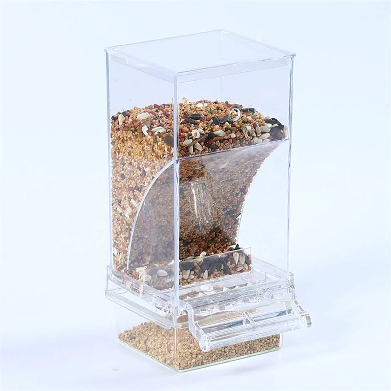 Bird Feeder Automatic Parrot Feeder Beverage Acrylic Seed Food Container Small And Medium-Sized Parrot Cage Accessories