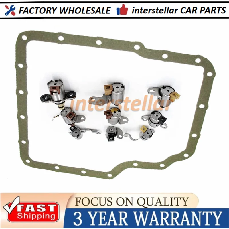 Transmission Shift Solenoid Gearbox Kit Set Gasket JF506E 09A For VW Golf Jetta Jaguar & Freelander Models 5Speed FWD / AWD NEW