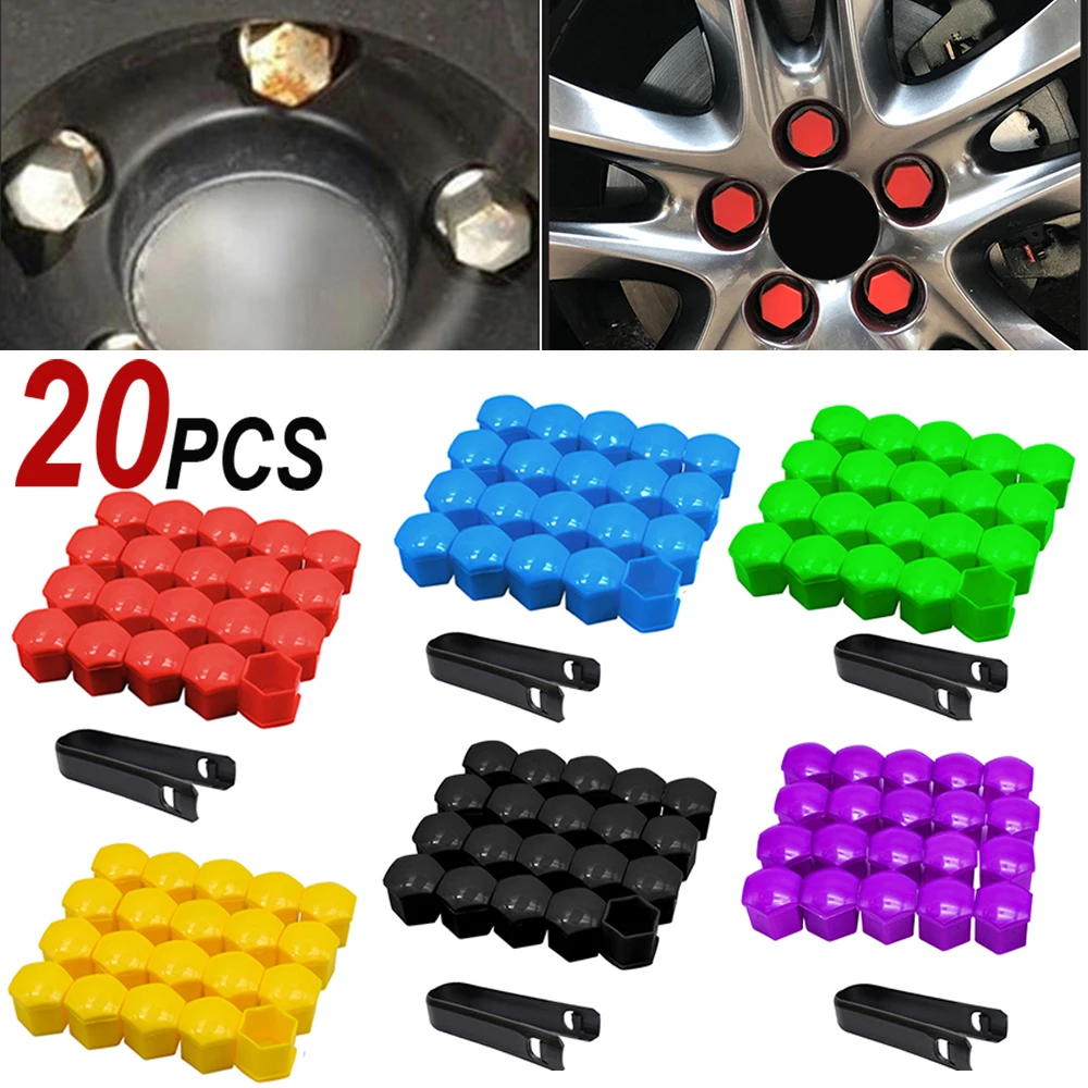 

20Pcs Wheel Nut Bolt Head Cover Cap Protective Bolt Caps Exterior Decoration Protecting Bolt Rims Car Accessories 17mm 19mm 21mm