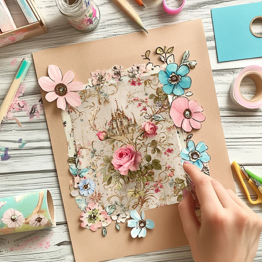 36 Sheets 6"x6" Scrapbook Paper: Miniature World Doodles for Scrapbooking, Origami & Tiny Adventure Crafts – Cute Kit