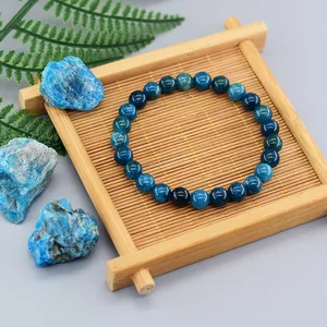 Asli Reiki Biru Apatite Manik-manik Gelang Pria Wanita Batu Alam Sirkulasi Darah Merangsang Antusiasme Perawatan Kesehatan Perhiasan 12 gelang peru penjualan terbaik - №