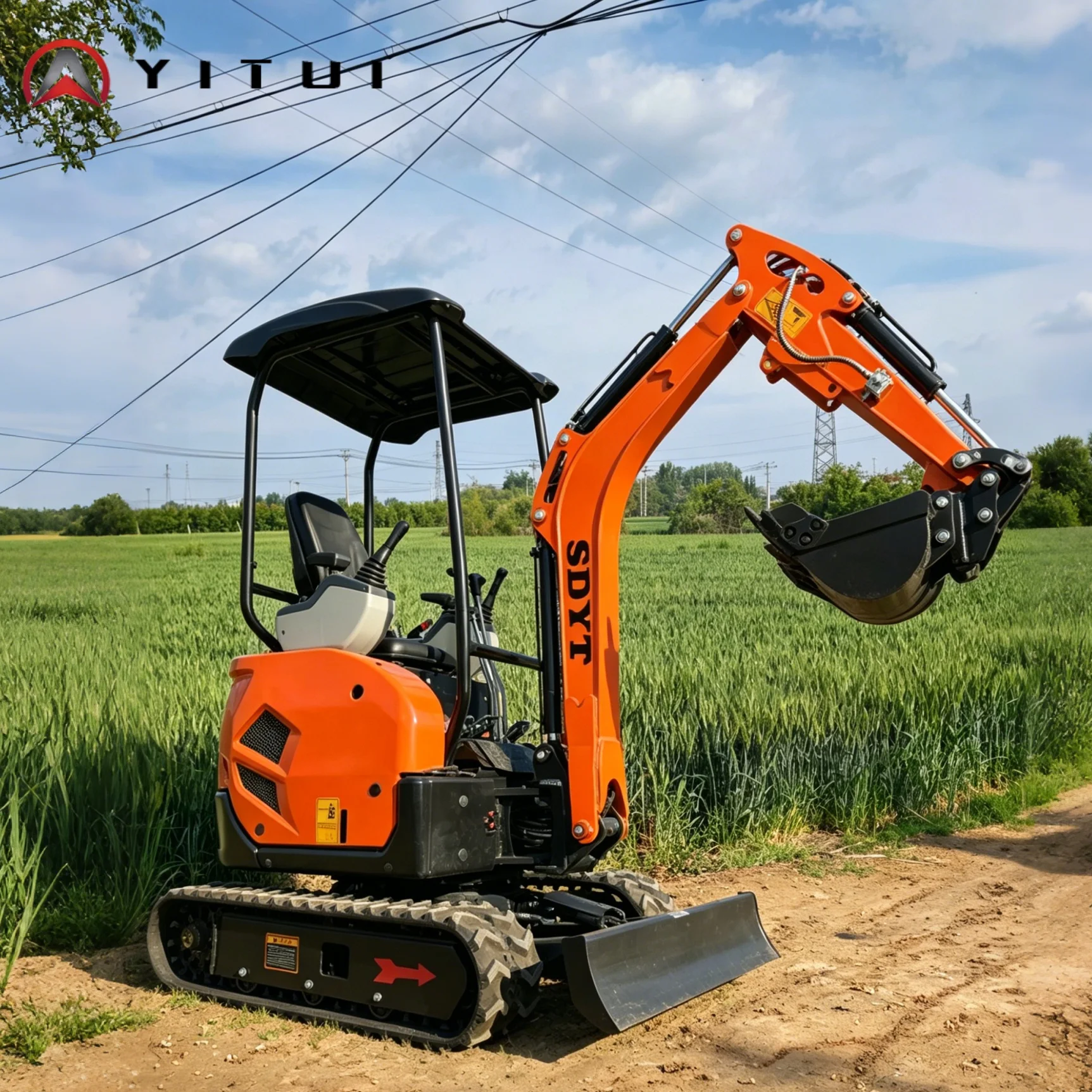 1.8ton Mini Excavator Wide Working Range Low Vibration Long Service Life For Small Commercial Construction Projects Customized