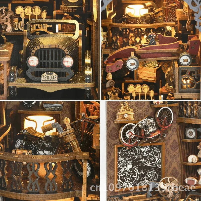 لتقوم بها بنفسك المقصورة كتاب حامل سيارة صغيرة أطقم منمذجة اليدوية تجميعها اللبنات لعبة هدية للأعمار 14 + منزل نموذج خشبي #5