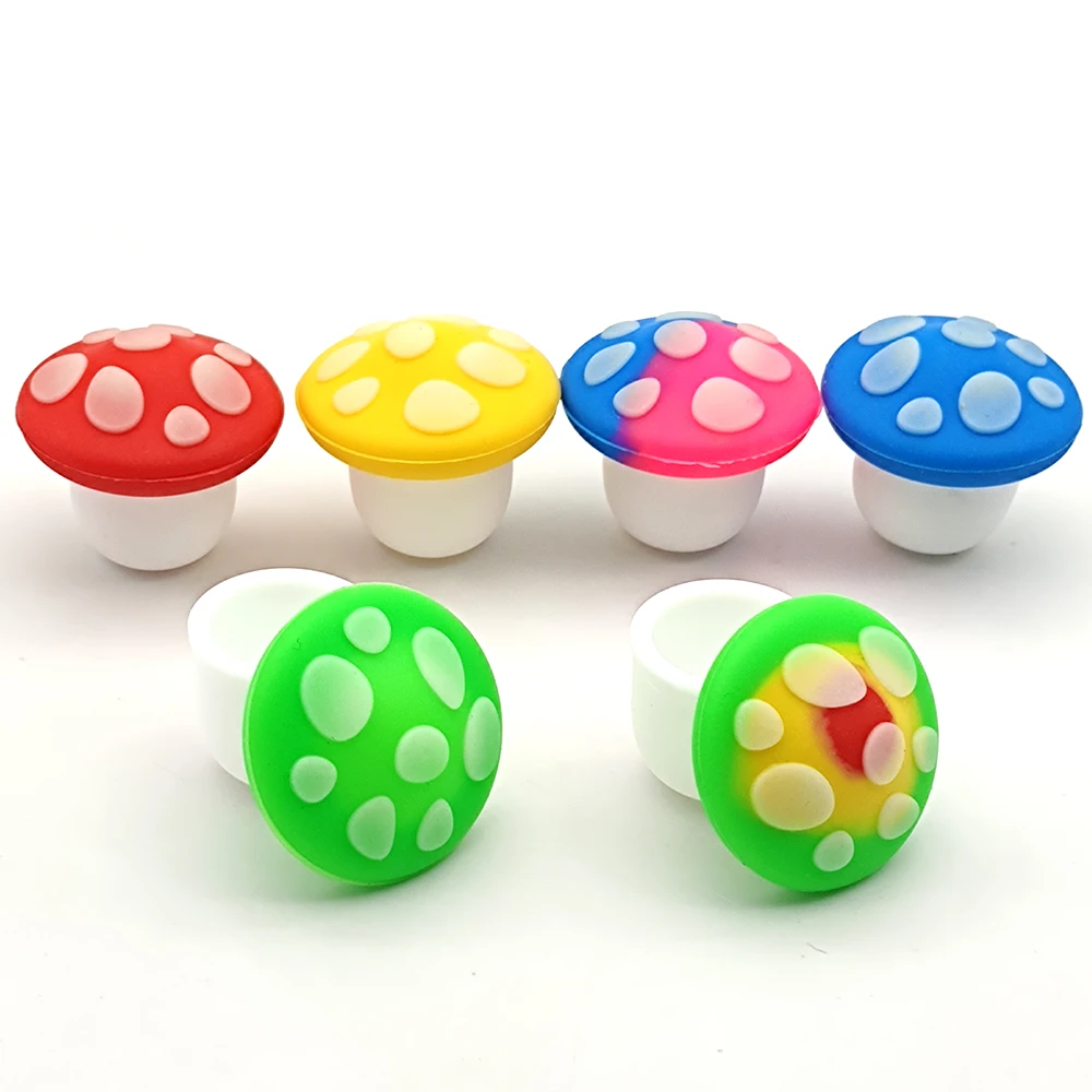 10Pcs Silicone Jar 5ml Mushroom Face Cream Jars Nonstick Container Oil Storage Box Makeup Case Cosmetic Bottle Home Accessories