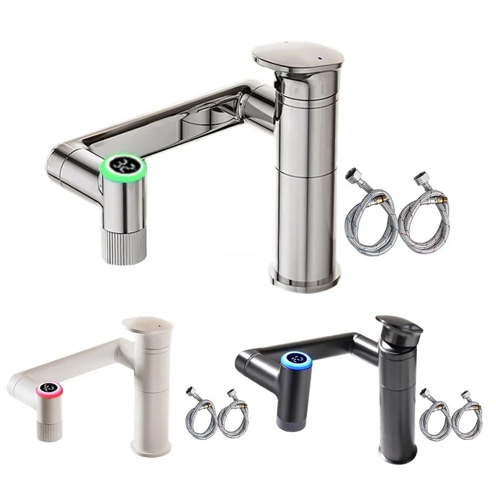 1080° Rotating Washbasin Tap, Height-Adjustable Basin Taps Bathroom Tap Bathroom Tap Extend Adapter Aerator For Kitchen Sink