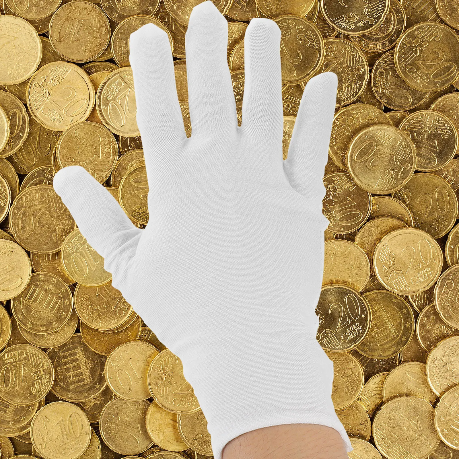 

6 Pairs Cotton Gloves White XL for Men Coin Jewelry Inspection Silver Art Handling Protective Labor Items