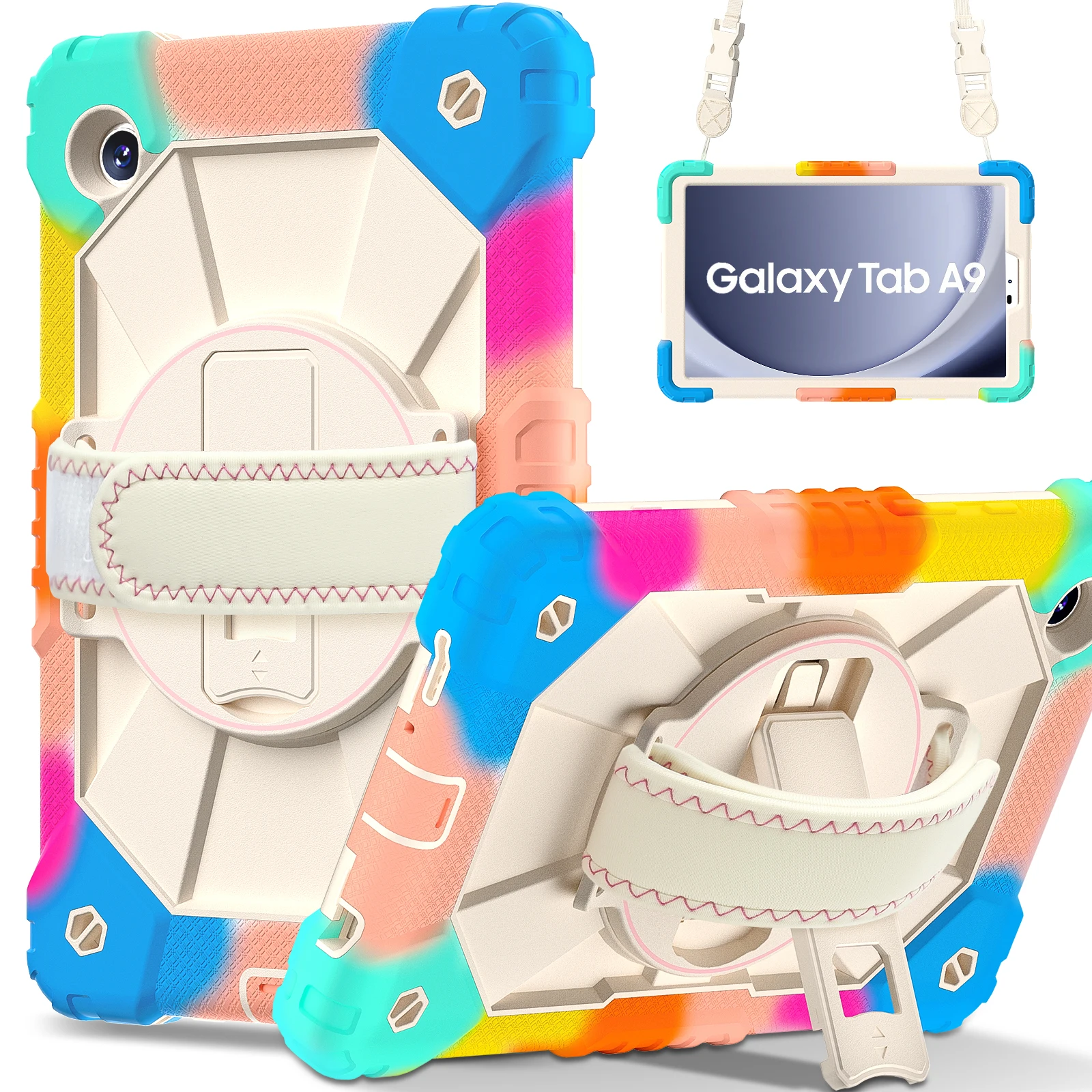 Tablet Protective Case A2 Model Suitable for Samsung Galaxy Tab A7 Lite 8.7 /Tab A9 8.7 with Satchel Bracket 10 Colors Available