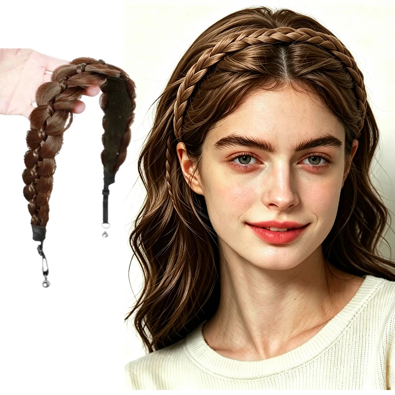 Adjustable Fishbone Braid Headband for Women