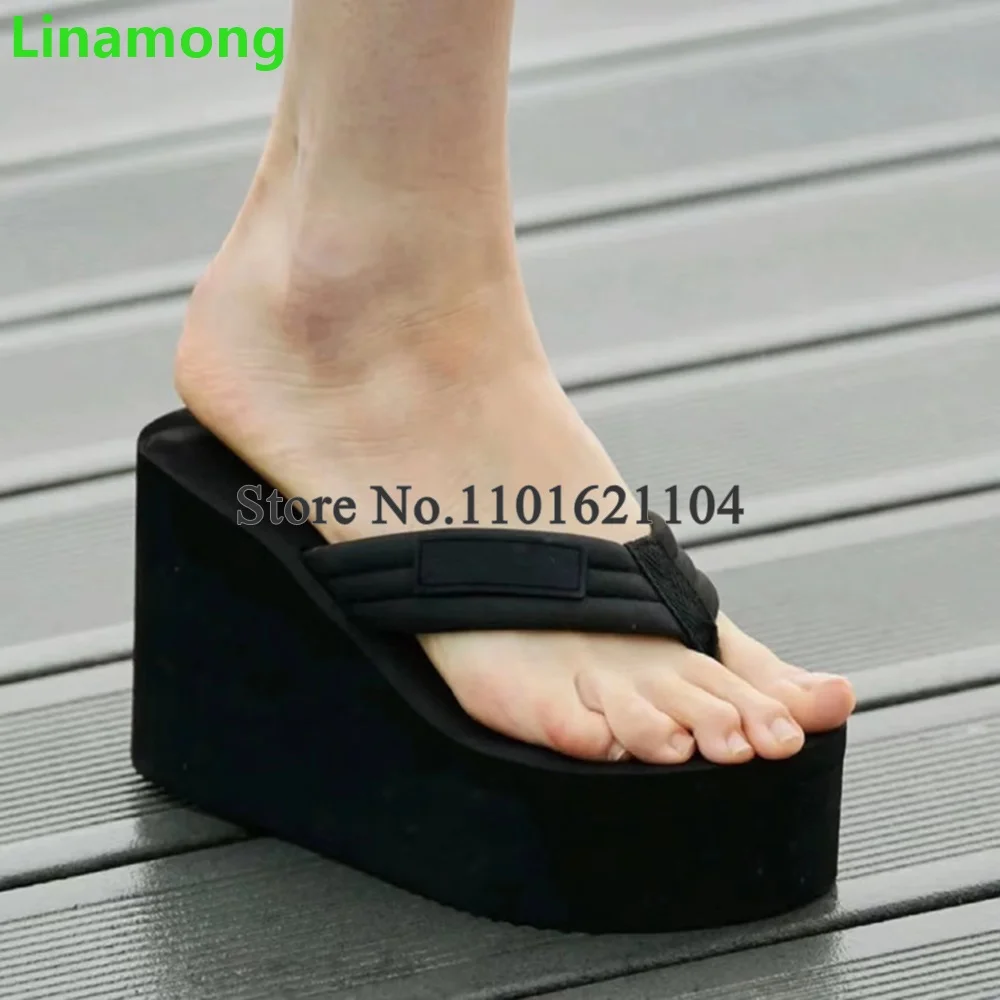 Wedges Heel Flip-flops Platform Slippers For Female Women Outside Casual Thick sole Fashion Hot Sales Summer Round Toe Shoes