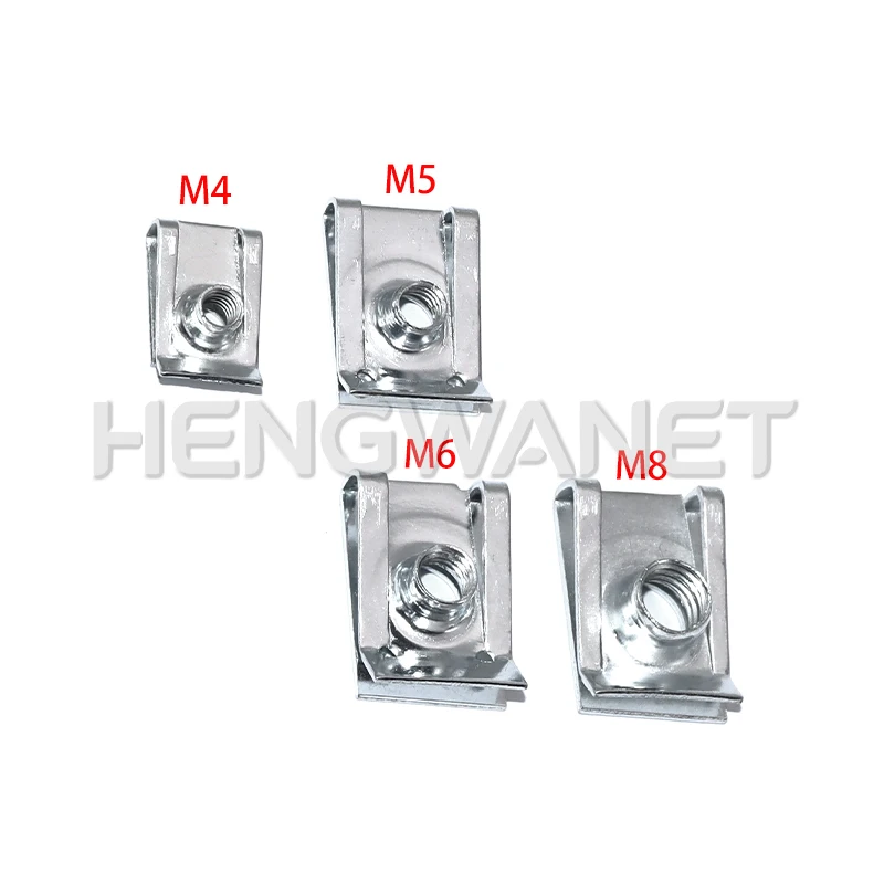 5PCS U Type Clips with Thread M6 M5 M4 M8 8mm 5mm 6mm 4mm Reed Nuts for Car Motorcycle Scooter ATV Moped