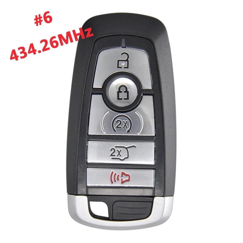 AK018156 #6 434.26/902MHz Aftermarket For Ford 15K601 Smart Remote Key 4+1 Button SUV 49 Chip PN JL1T-15K601-BA M3N-A2C931426