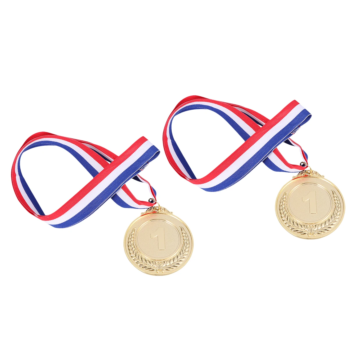 

2 Pcs The Medal Competition Medals Metal Award Achievement Wheat Winner Sports Neck Ribbon