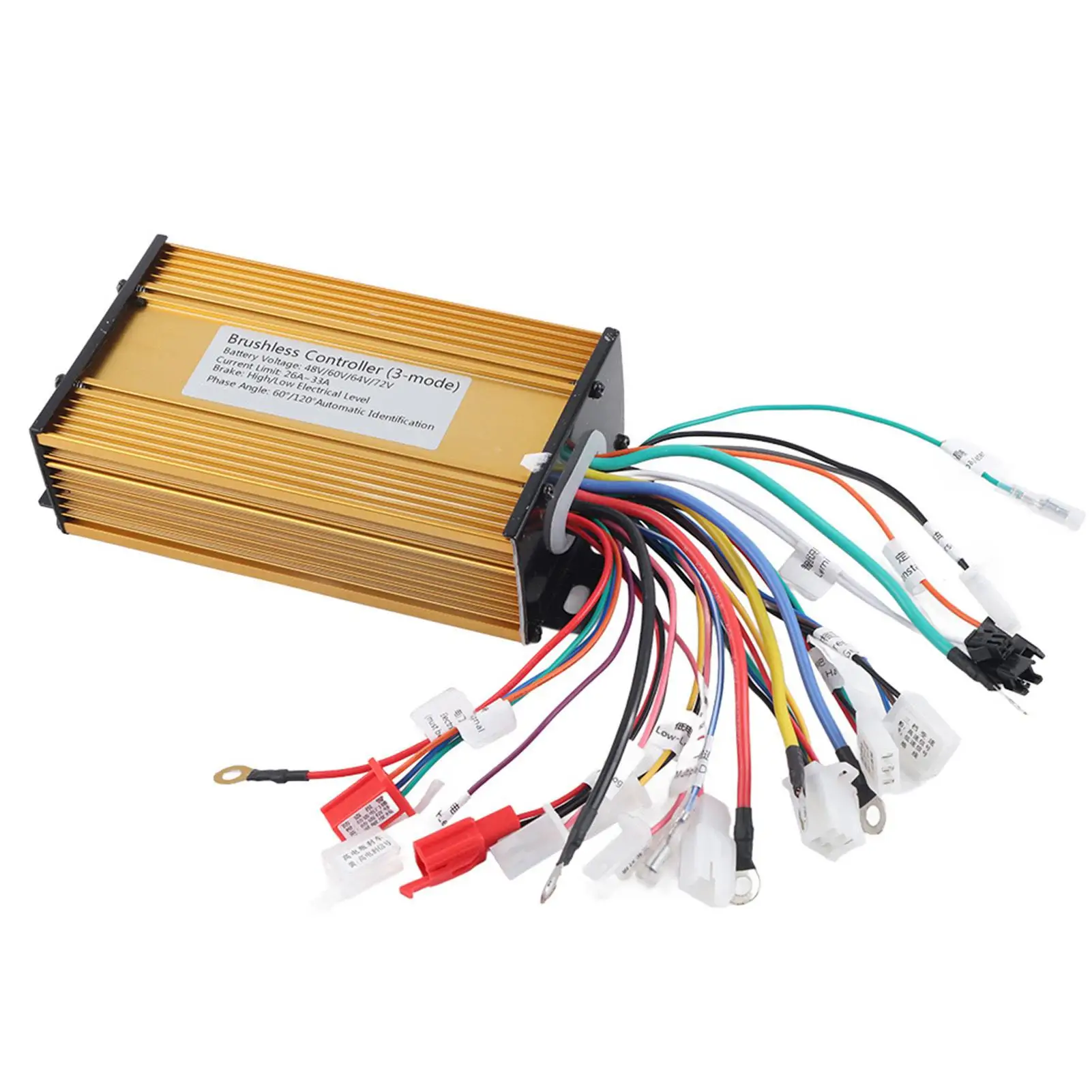 

1000-1500W Brushless Motor Controller for 48V, 60V, 64V, 72V Electric Scooters & Bikes - 3-Mode Sinusoid, 12 Tube