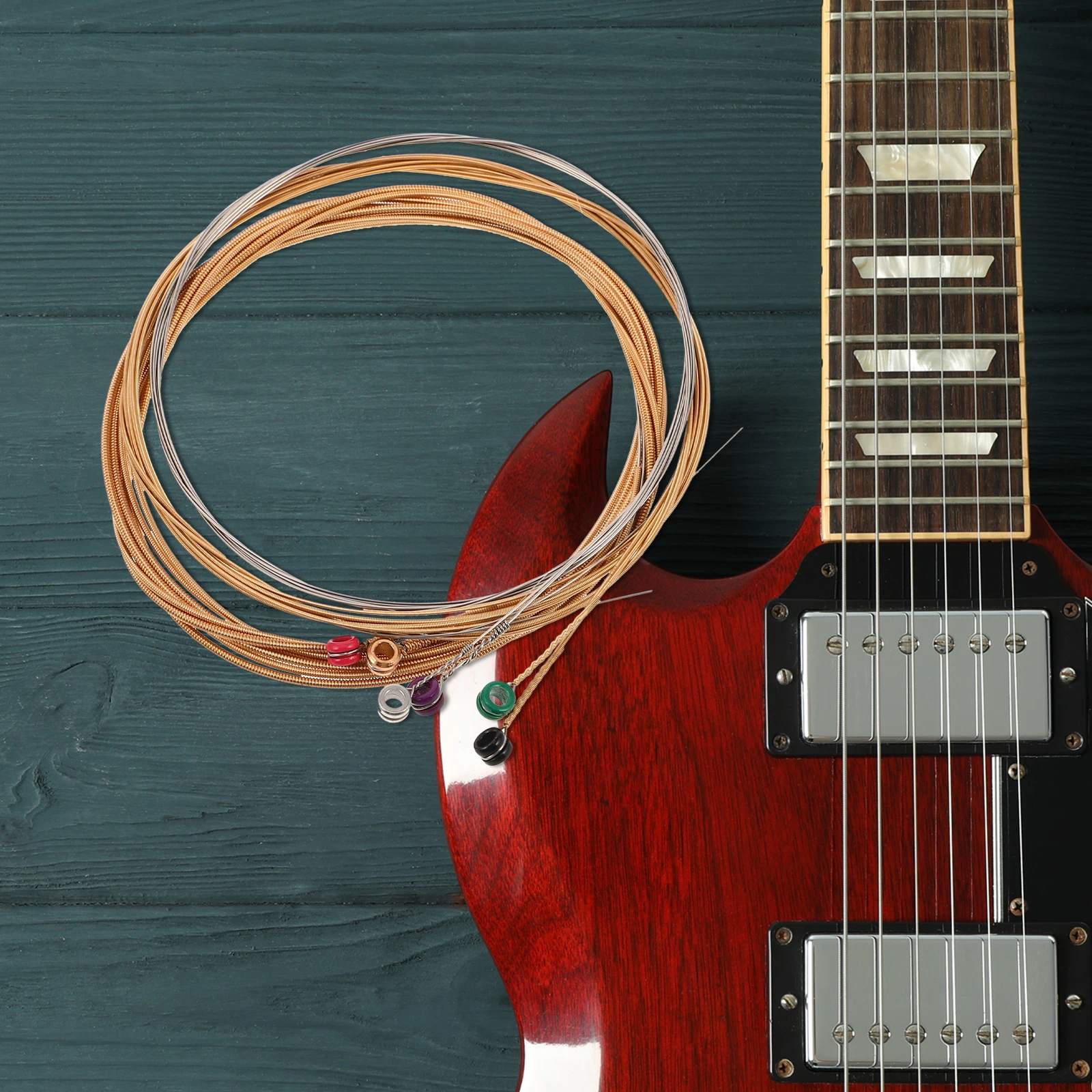 6 قطعة سلاسل الغيتار الصوتية مجموعة المواد المعدنية الدافئة نغمات غنية تنوعا المبتدئين المهنيين ممارسة الأداء