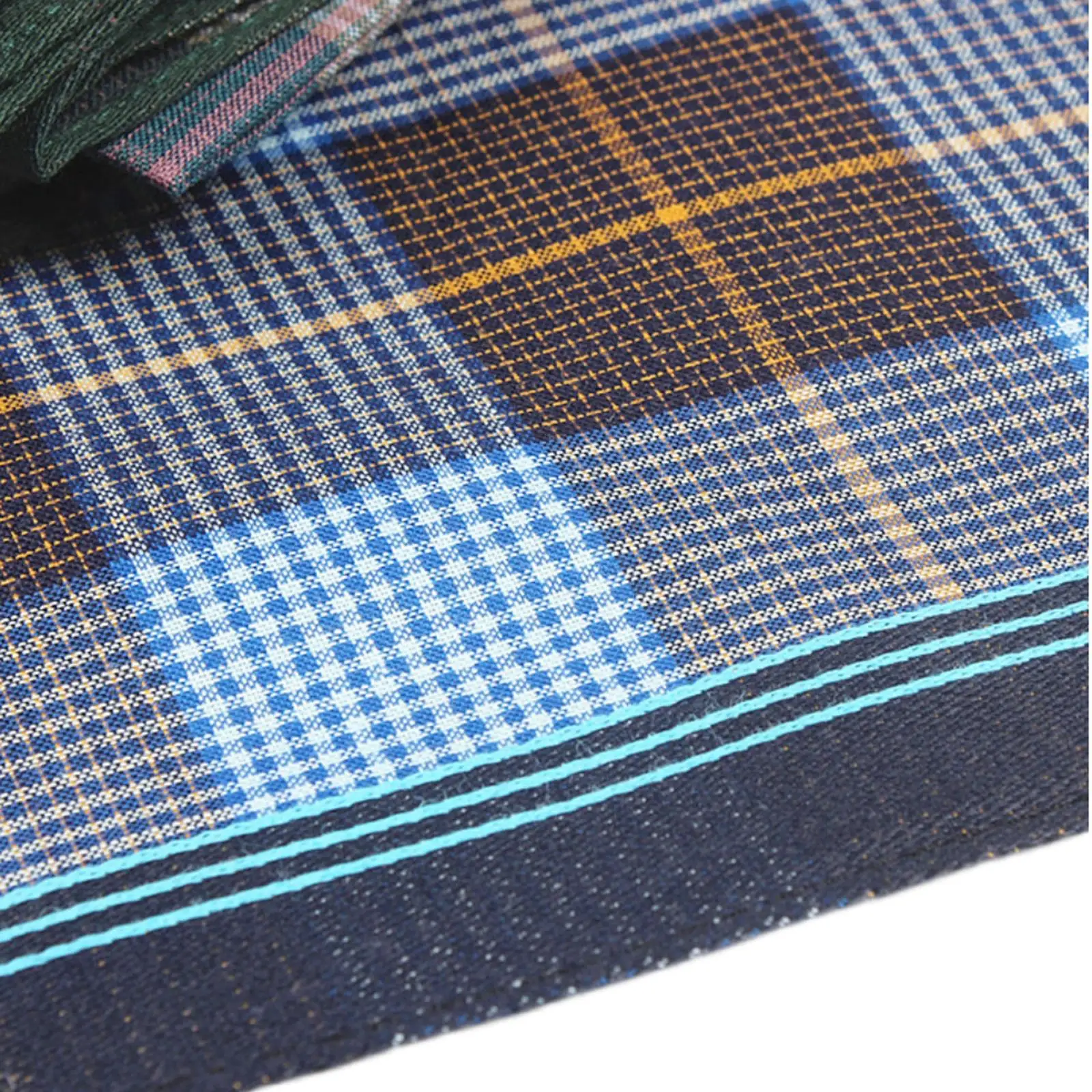 6pcs Gentlemen’s Cotton Plaid Handkerchiefs Large Pocket Square for Suit Wedding Party Gift