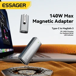 Essager Magsafe3 magnetic adapterType-C Converter 140W USB-C Magnetic Adapter Connector Laptop PD Charging Plug For MacBook