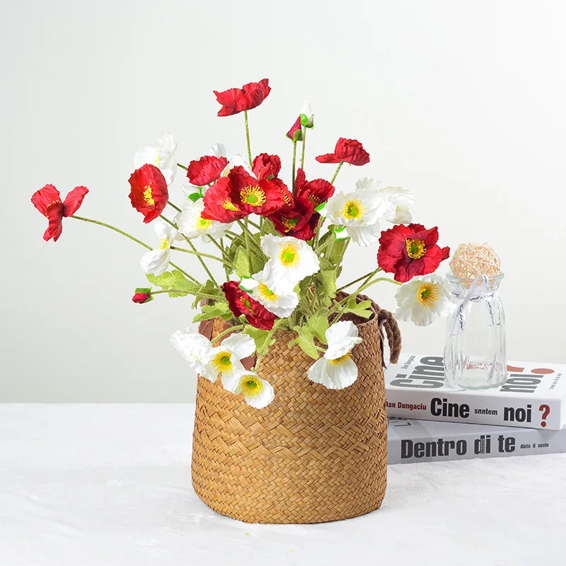 

Ветка цветов мака, свадебная арка, имитация букета, искусственная цветочная композиция, сделай сам, украшение для вечеринки, реквизит для фотосъемки, цветы