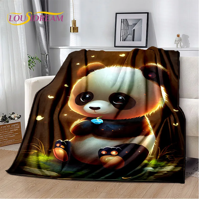 3D 꿈의 동물 만화 팬더 귀여운 담요, 부드러운 던지기 담요, 가정 침실 침대 소파 피크닉 여행 사무실 커버, 어린이 선물