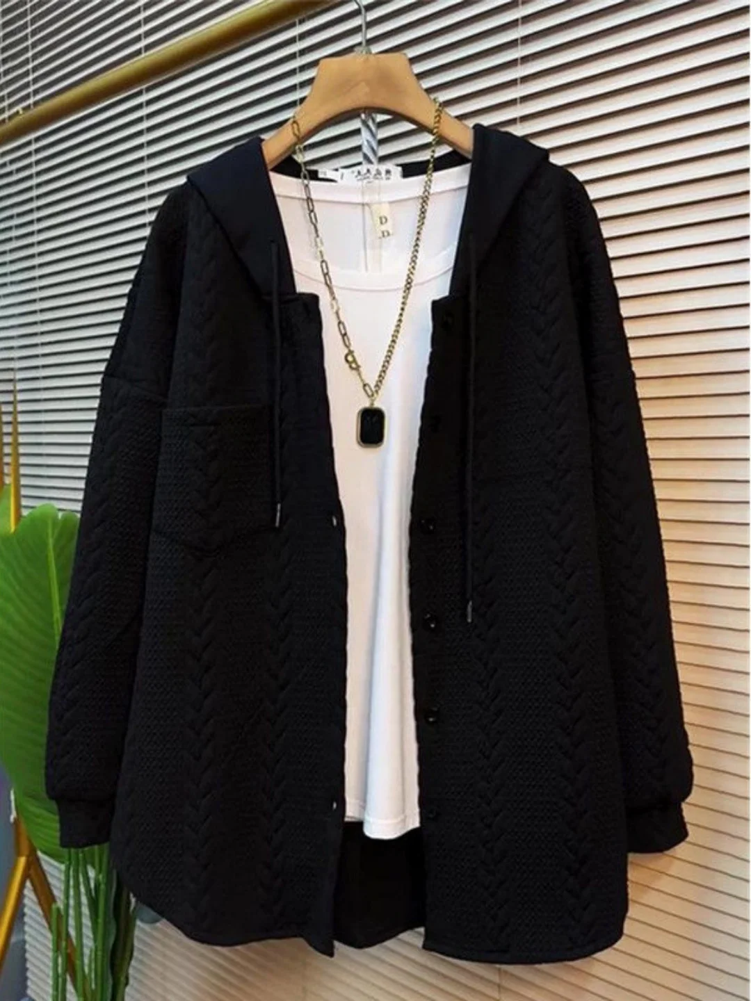 

Женский кардиган-худи оверсайз, свободного кроя, средней длины, скрывающий живот, повседневный, для улицы