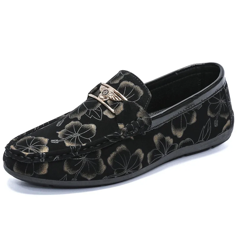 casual business loafers shoes man luxury man shoes printing designer brand slip on shoes man oxfords barefoot hombre chaussure