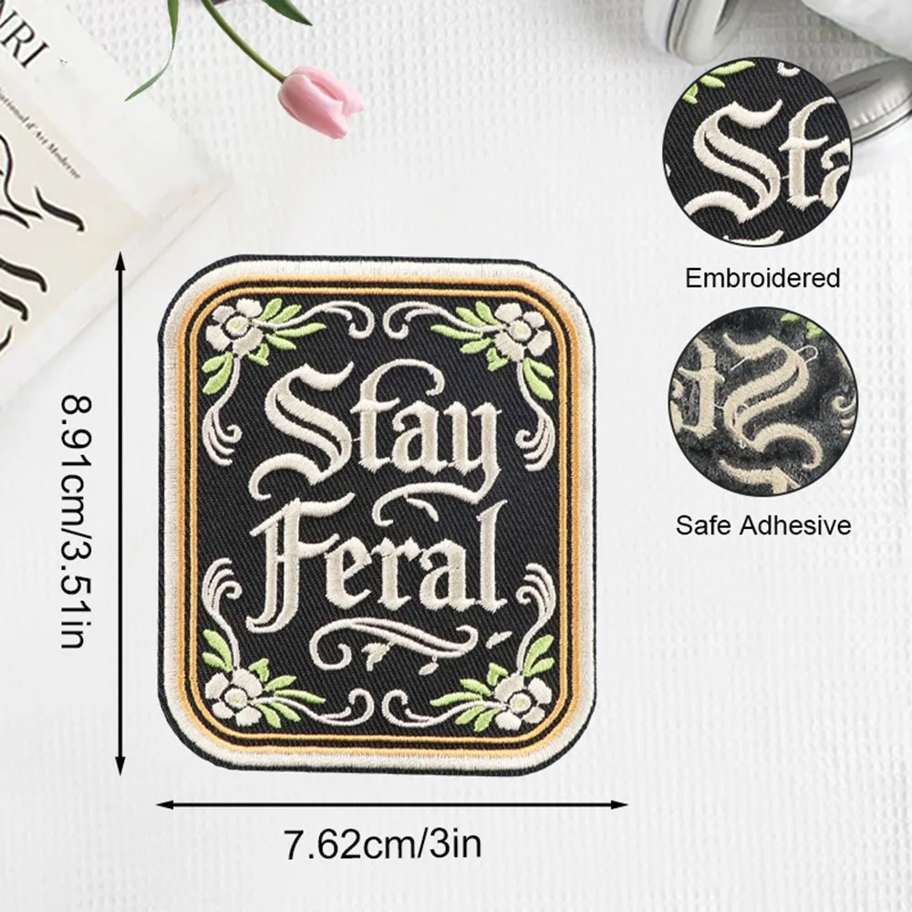 1pc Wild Dark Humorous Style Embroidery Patch Suitable for Clothing, Jacket, Backpack, Hat, Shirt, Etc